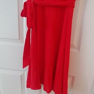LOFT Dresses - Red ruffle sleeve and bottom dress LOFT Dresses - Red ruffle sleeve and bottom dress